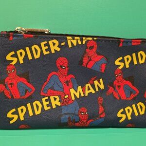 Loungefly Marvel Spiderman Classic Nylon Coin Zip Pouch Bag Cosmetic Case NEW